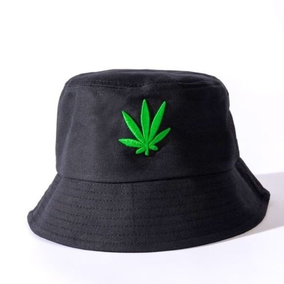 Miz In Love 24/20: Black Weed Embroidered Bucket Hat - Picture 4 of 4
